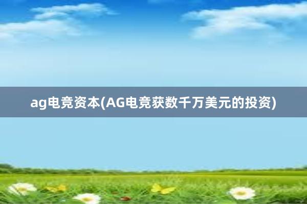 ag电竞资本(AG电竞获数千万美元的投资)