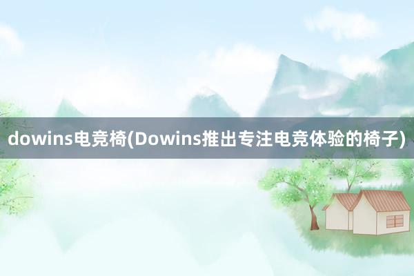 dowins电竞椅(Dowins推出专注电竞体验的椅子)