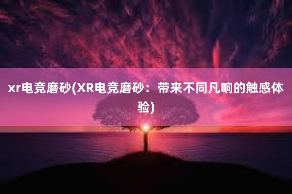 xr电竞磨砂(XR电竞磨砂：带来不同凡响的触感体验)