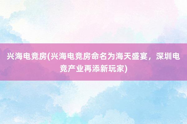 兴海电竞房(兴海电竞房命名为海天盛宴，深圳电竞产业再添新玩家)