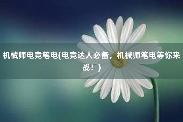 机械师电竞笔电(电竞达人必备，机械师笔电等你来战！)