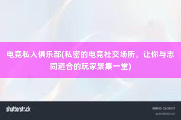 电竞私人俱乐部(私密的电竞社交场所，让你与志同道合的玩家聚集一堂)