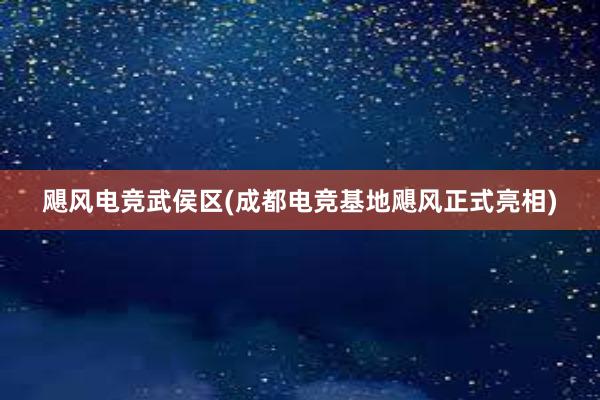 飓风电竞武侯区(成都电竞基地飓风正式亮相)