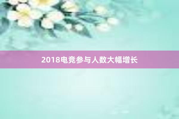 2018电竞参与人数大幅增长