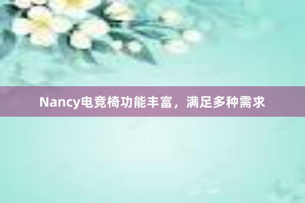 Nancy电竞椅功能丰富，满足多种需求