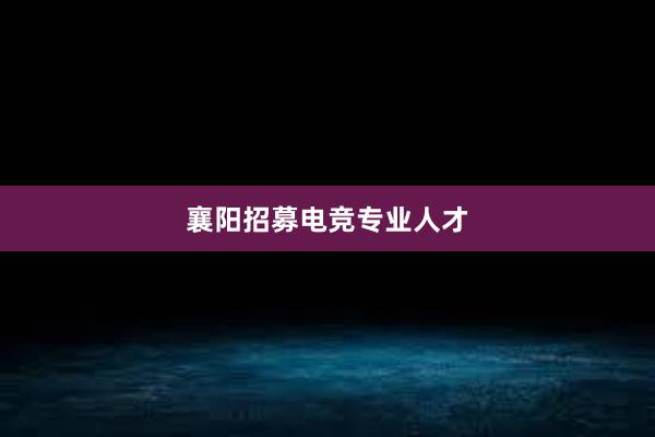 襄阳招募电竞专业人才